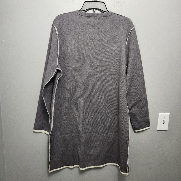 Romimona women's open front cardigan sweater size XL gray long length - Picture 8 of 9